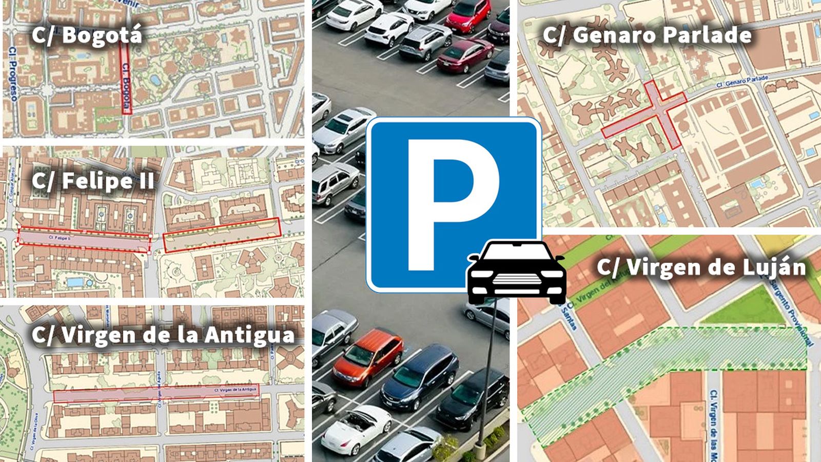 La localización de los cinco microaparcamientos para residentes que deben estar listos en 2028