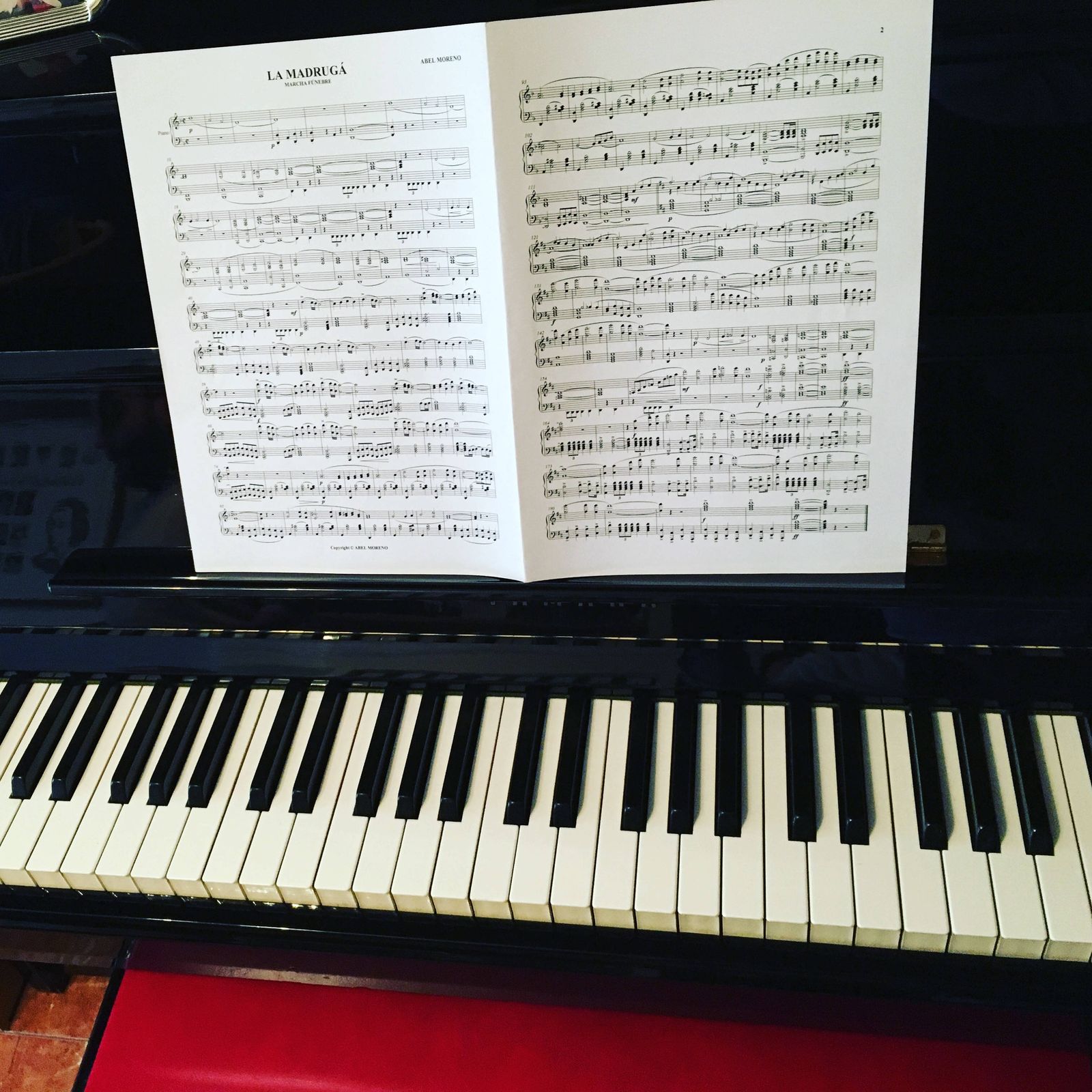 Partitura de la marcha 'La Madrugá' de Abel Moreno