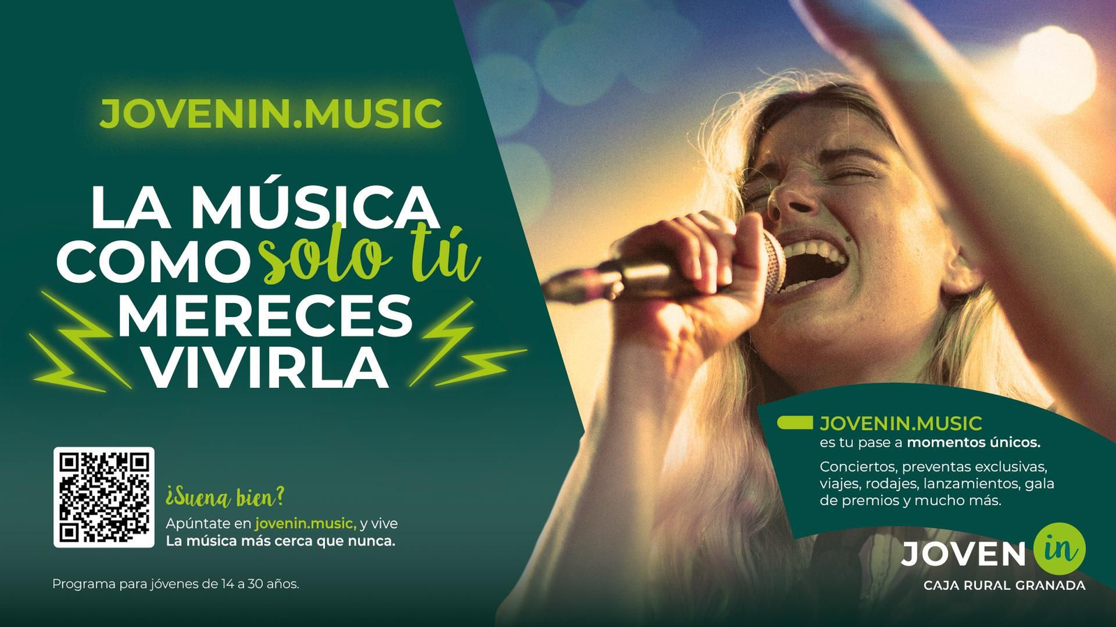 Cartel oficial de Joveninmusic de Caja Rural Granada.