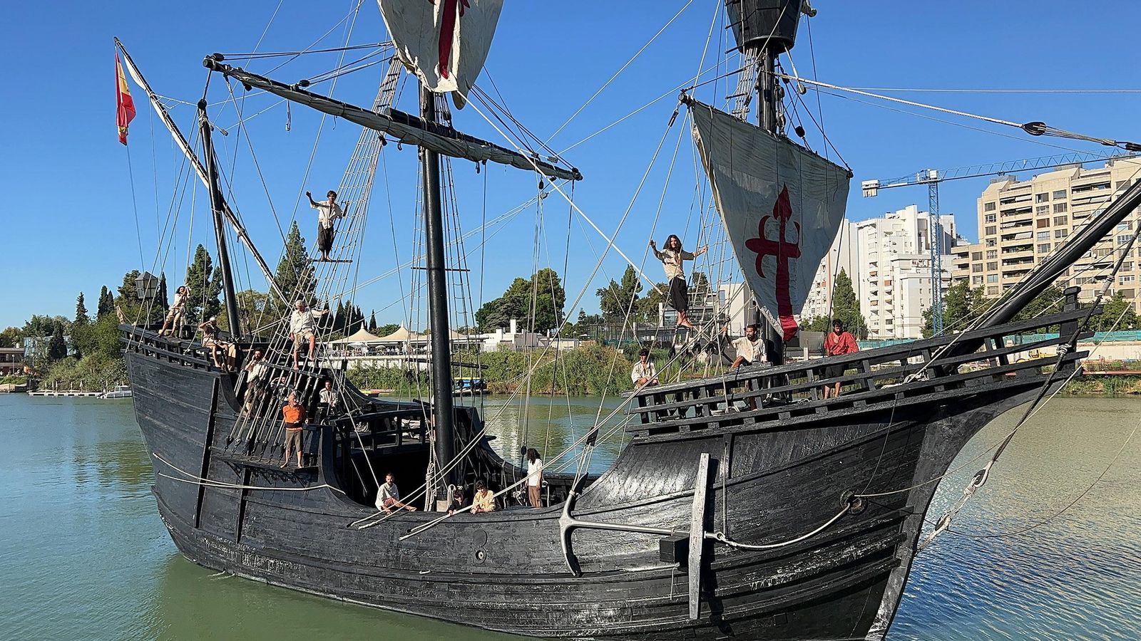 Llegada de la nao Victoria al puerto de Sevilla.