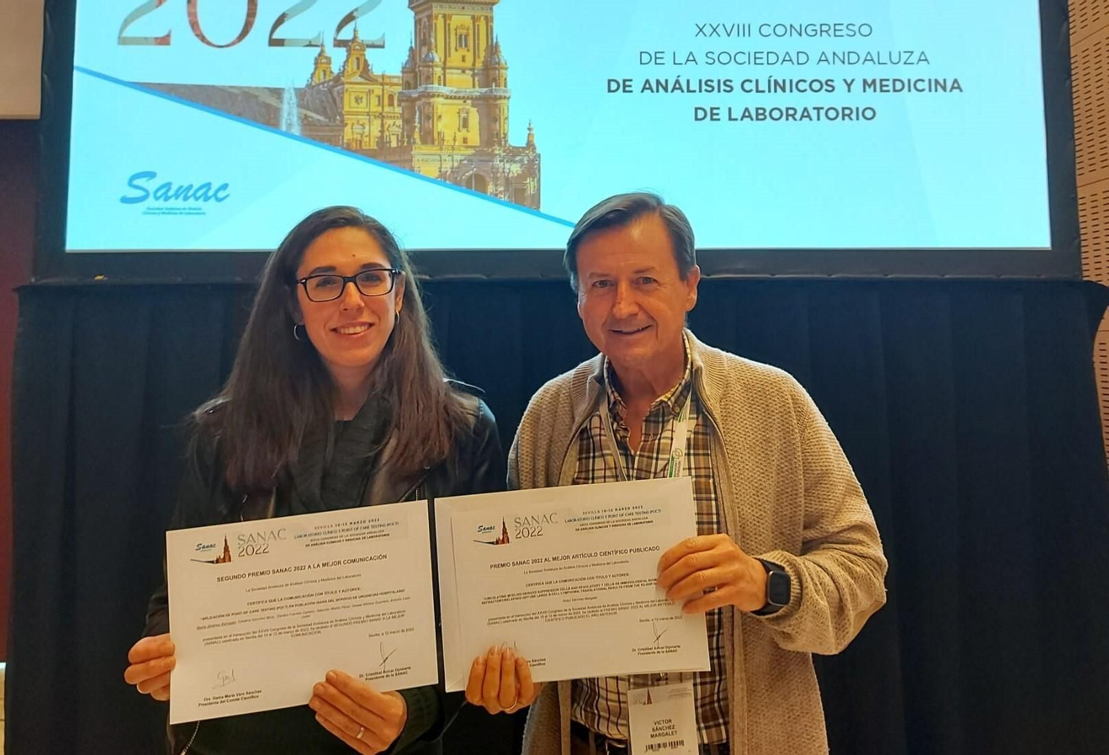Los dos premiados en el Congreso de SANAC.