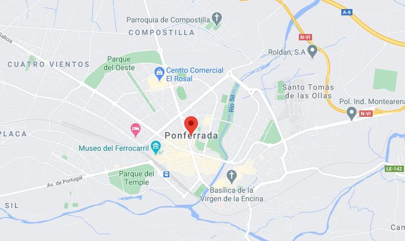 Ponferrada, Google Maps