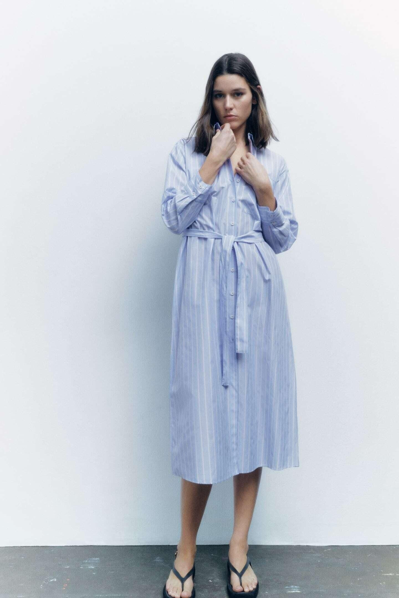 Vestido camisero de Zara.