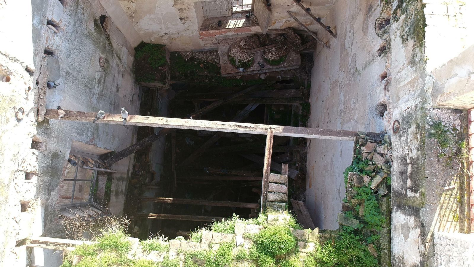 Interior de la Casa Lazaga, a vista de dron, en una imagen de principios de año.