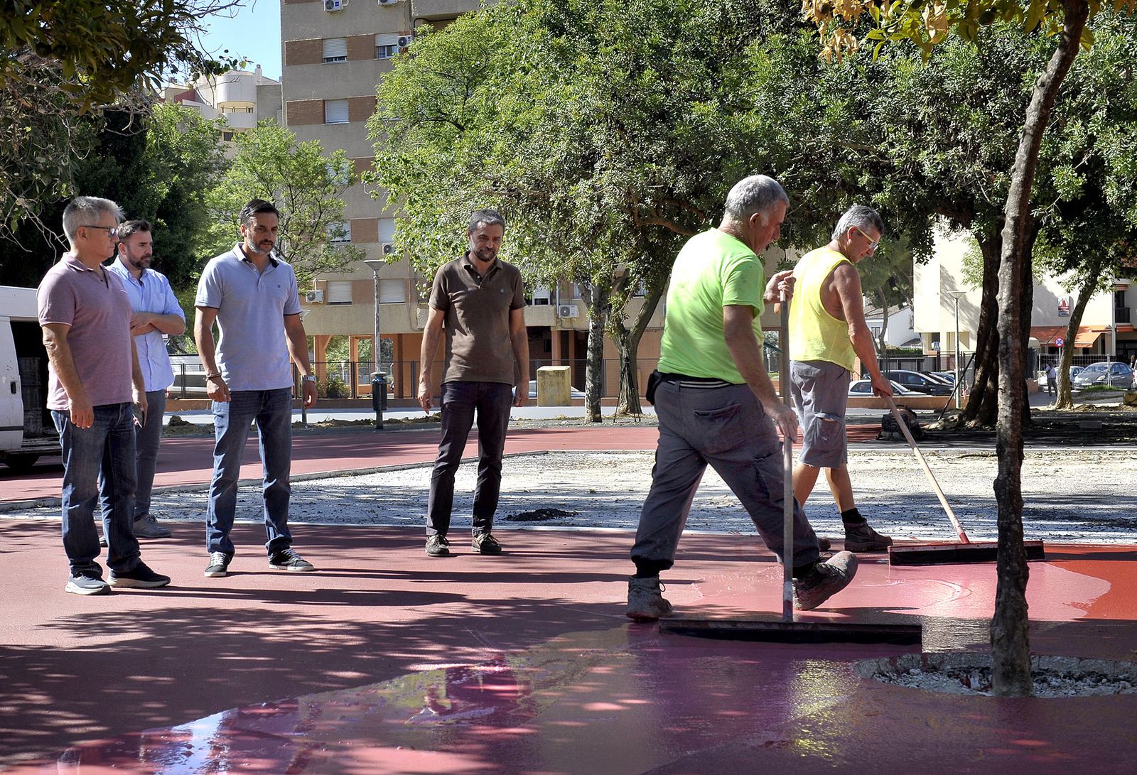 José Antonio Díaz, en su visita a las obras del Parque de San Joaquín.
