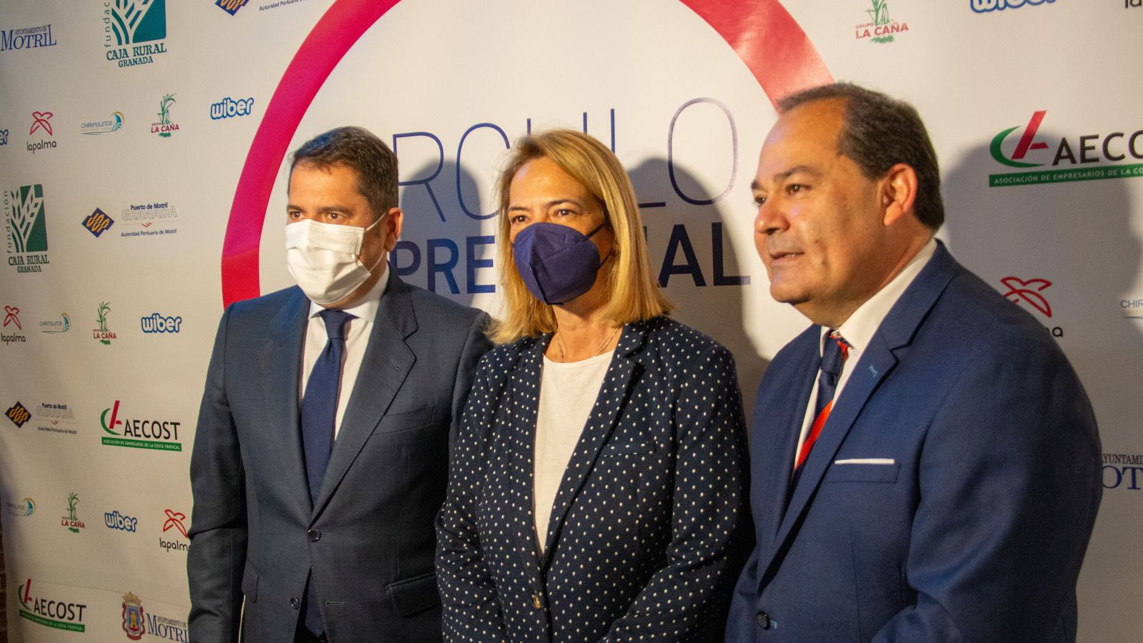 Gerardo Cuerva, Luisa García Chamorro y Jerónimo Salcedo antes del acto