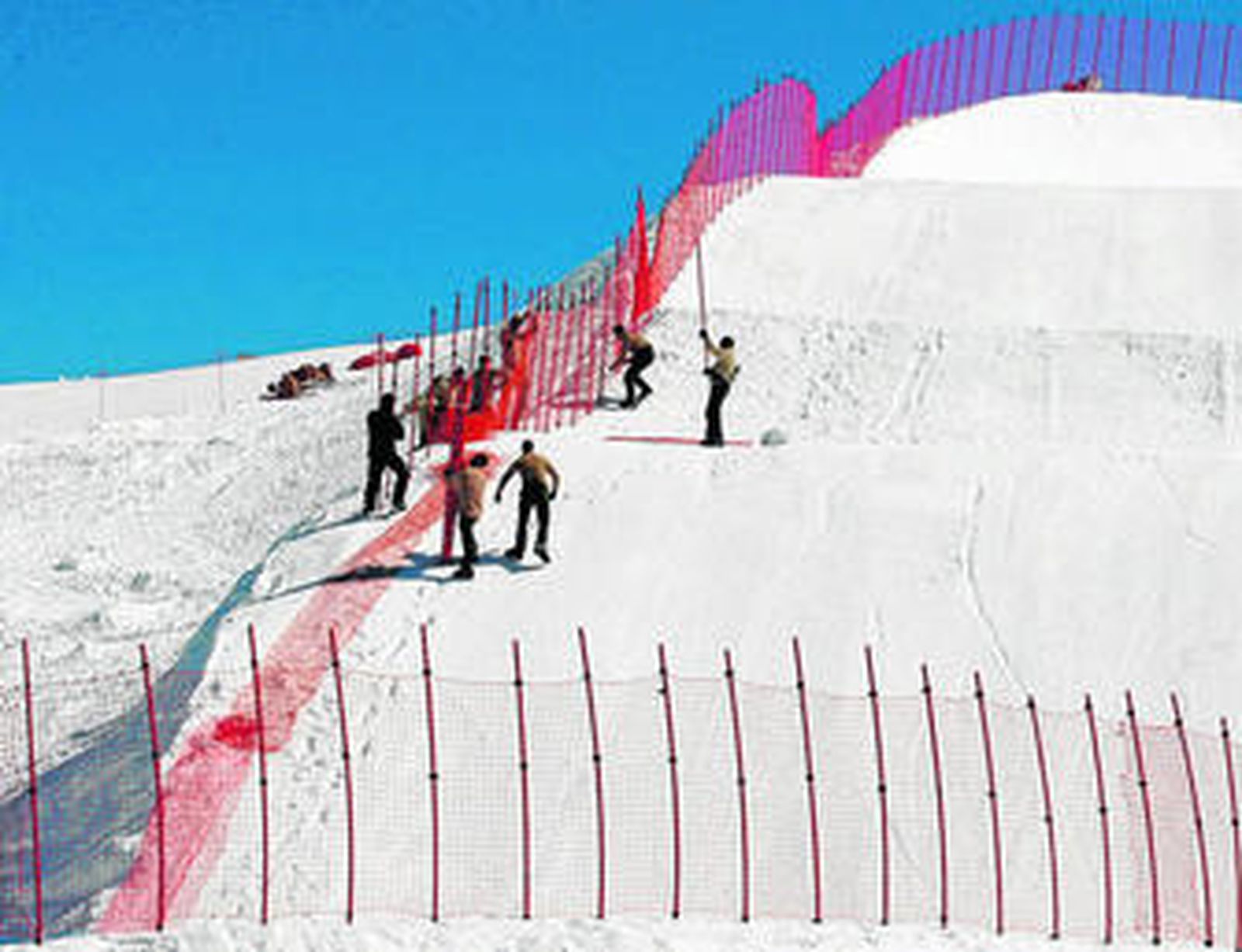 La pista de snowboardcross presentaba ayer este inmejorable aspecto.