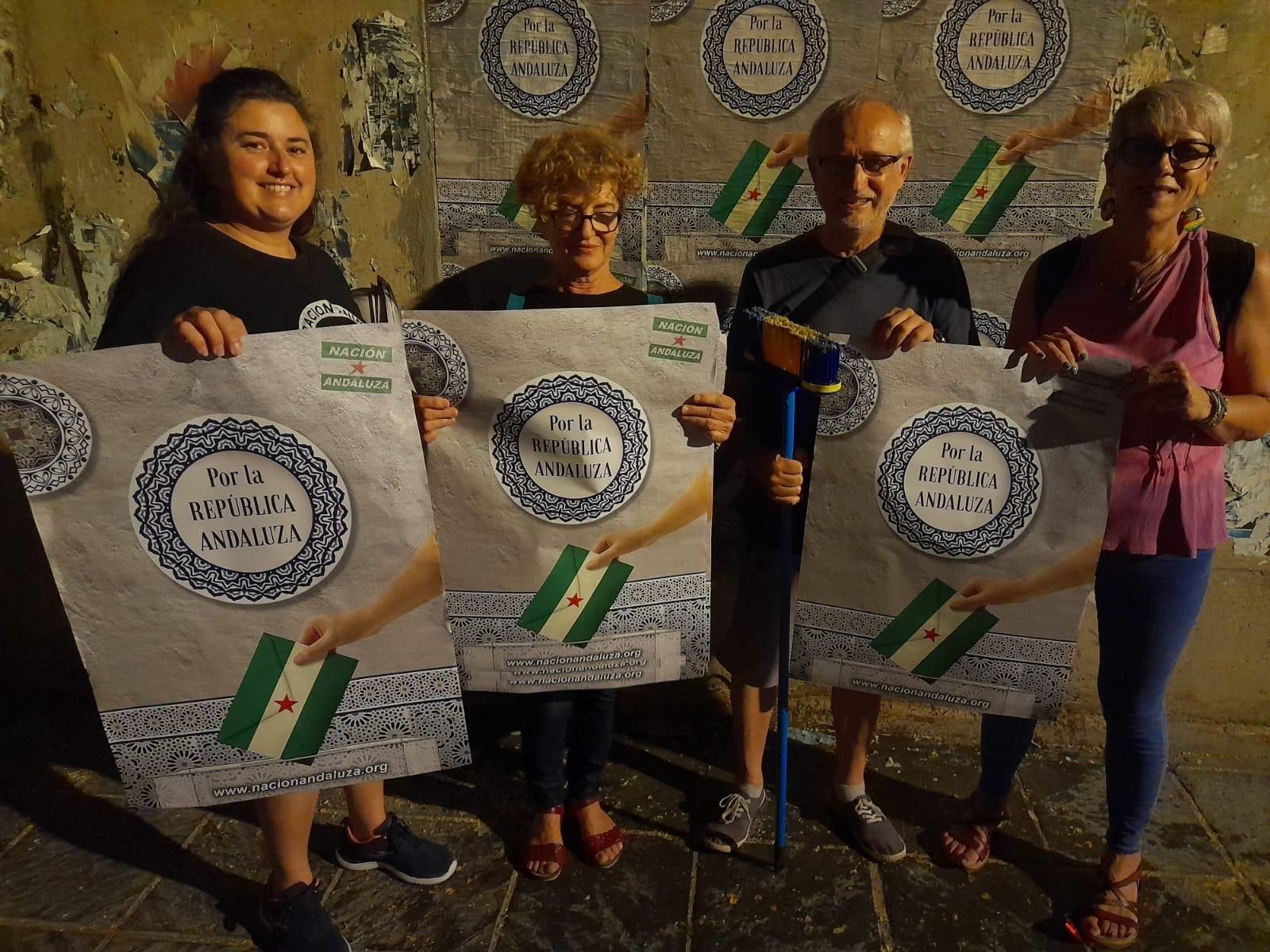 Nación Andaluza inicia la campaña con carteles en el barrio obrero de Los Ángeles