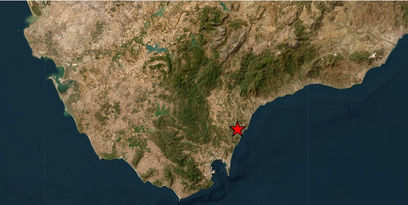 El lugar del terremoto.