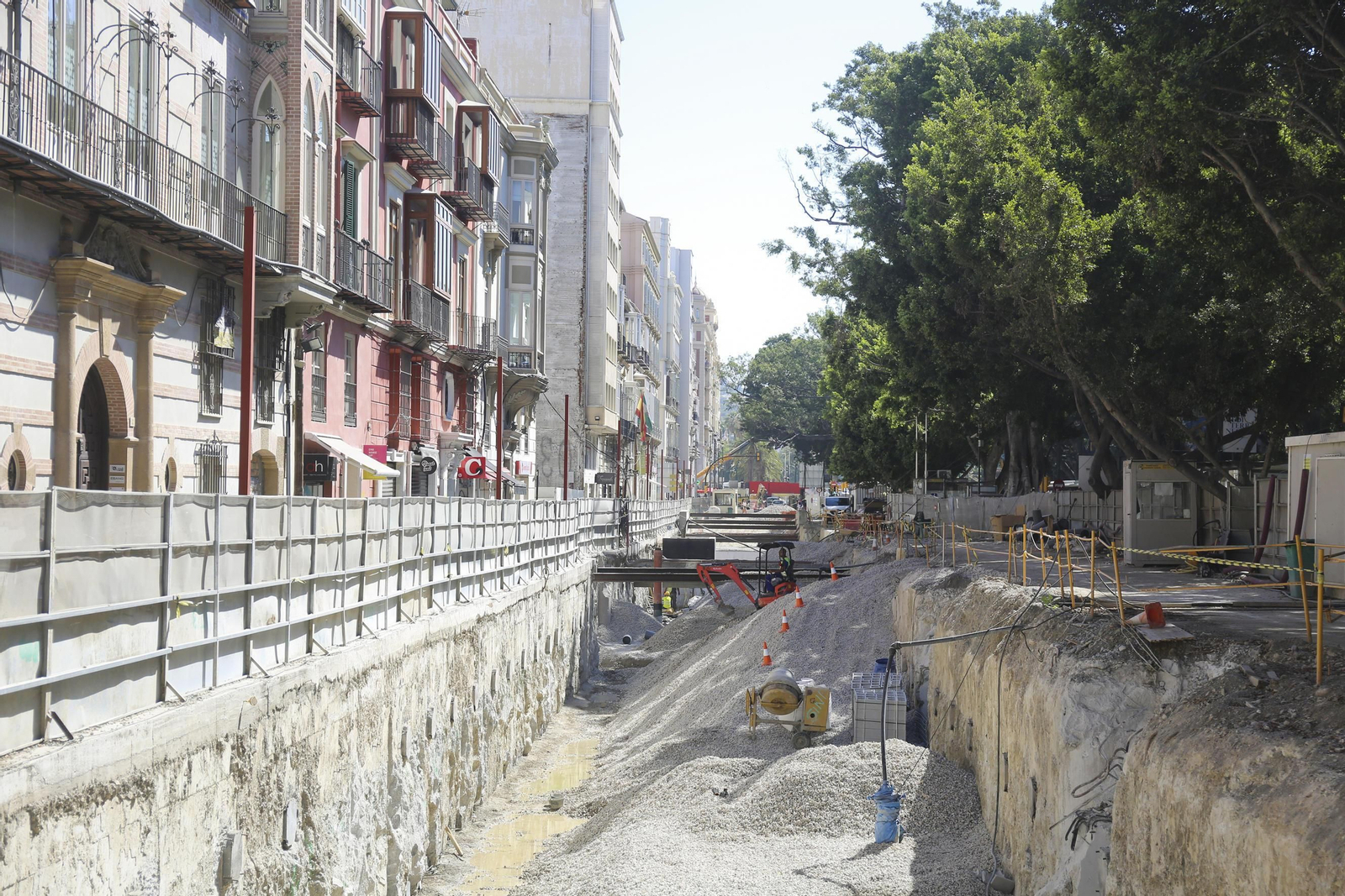 Imagen de los trabajos en el tramo del Metro de la Alameda Principal.