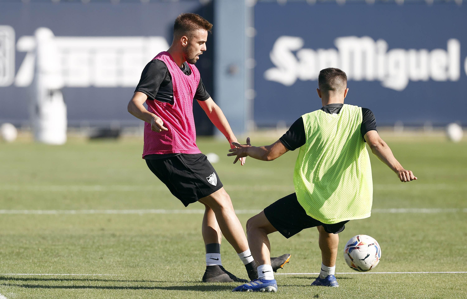 Ismael Casas, durante el entrenamiento del martes en La Rosaleda.