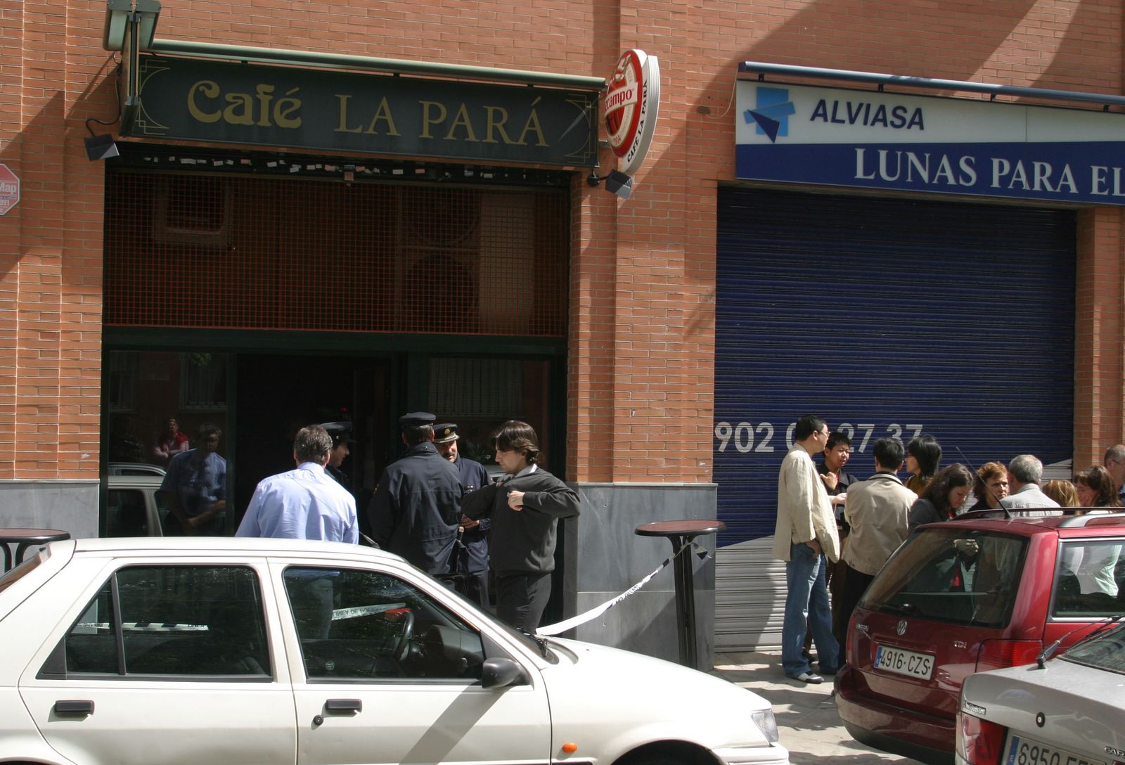 Despliegue policial en el bar La Pará, la mañana del 25 de mayo de 2008.