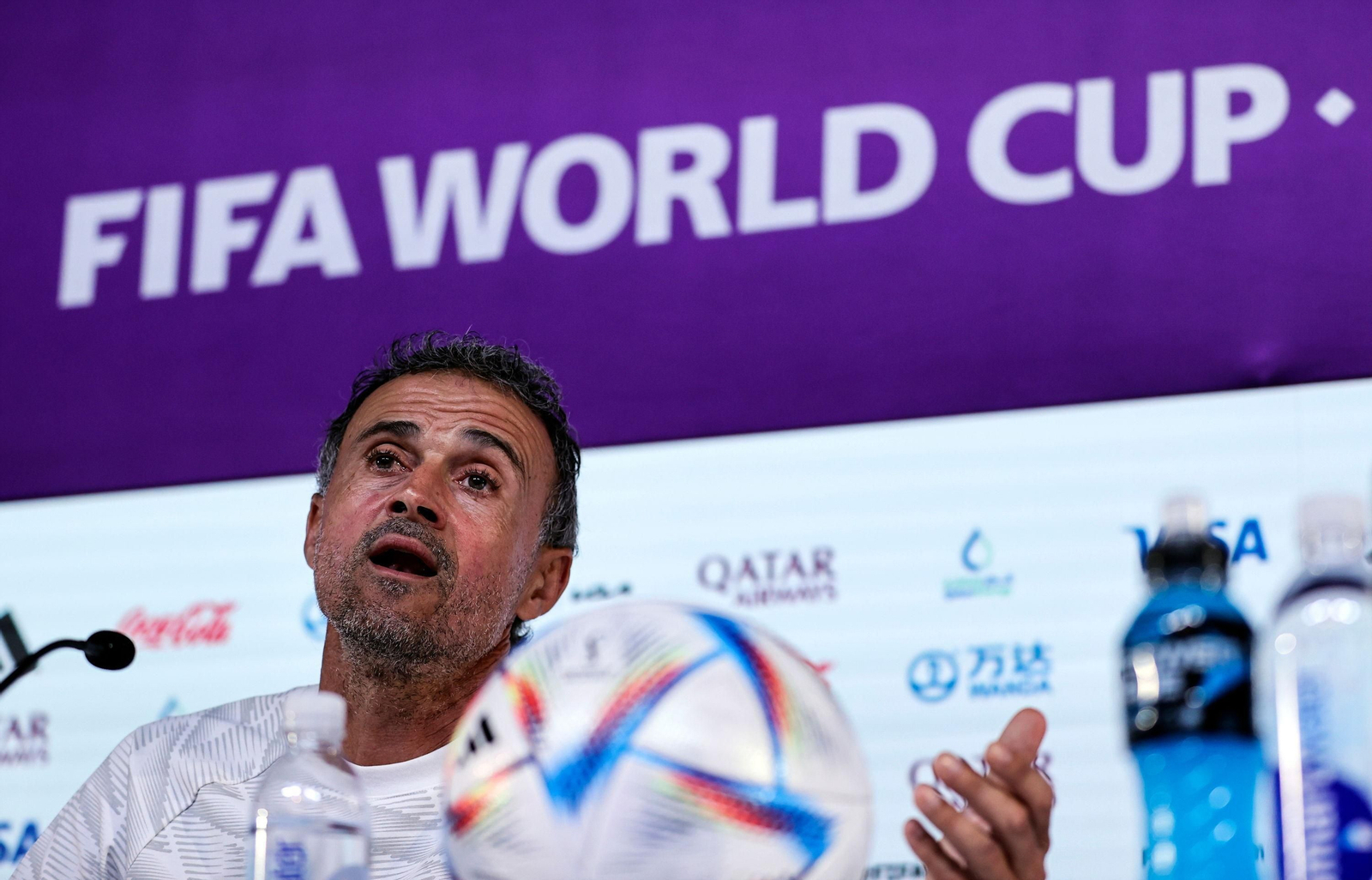 Luis Enrique, en su rueda de prensa.