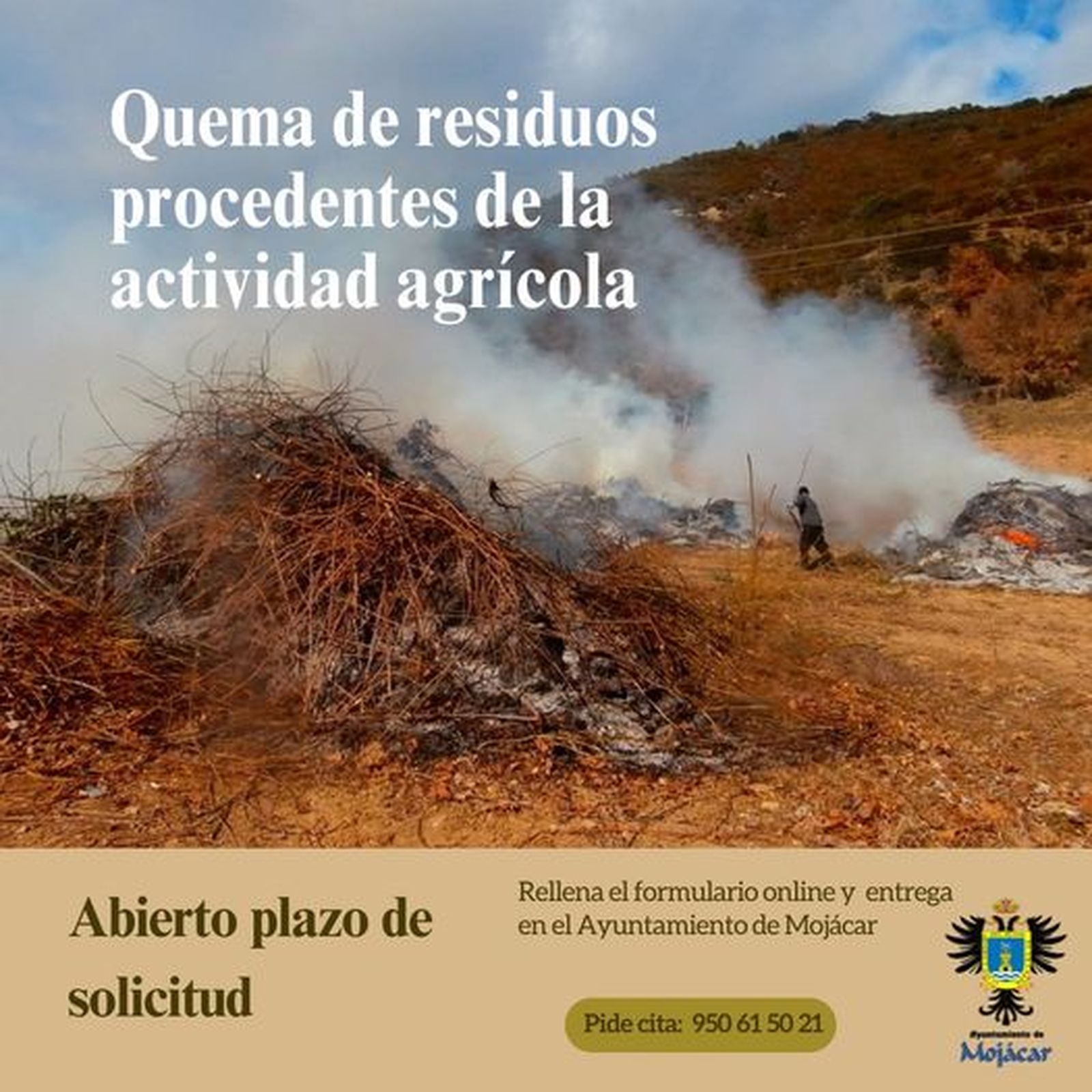 Las quemas han de estar finalizadas antes de las 14:00 horas