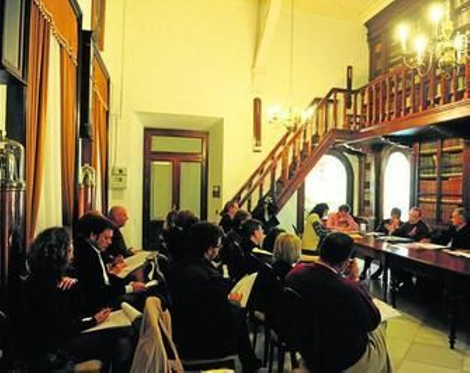 Reunión de trabajo de la Asociación de Ciudades de la Ilustración, ayer en el Observatorio de Marina.