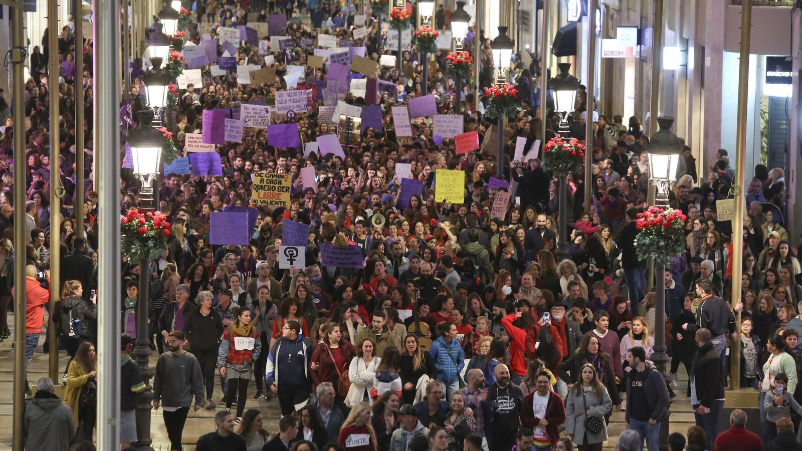 La manifestación del pasado 8 de marzo de 2019 para por la calle Larios. La manifestación del pasado 8 de marzo de 2019 para por la calle Larios.