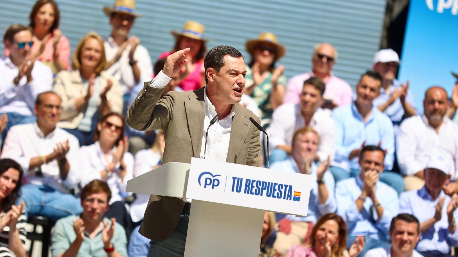Juanma Moreno durante su intervención en Málaga. Juanma Moreno durante su intervención en Málaga.