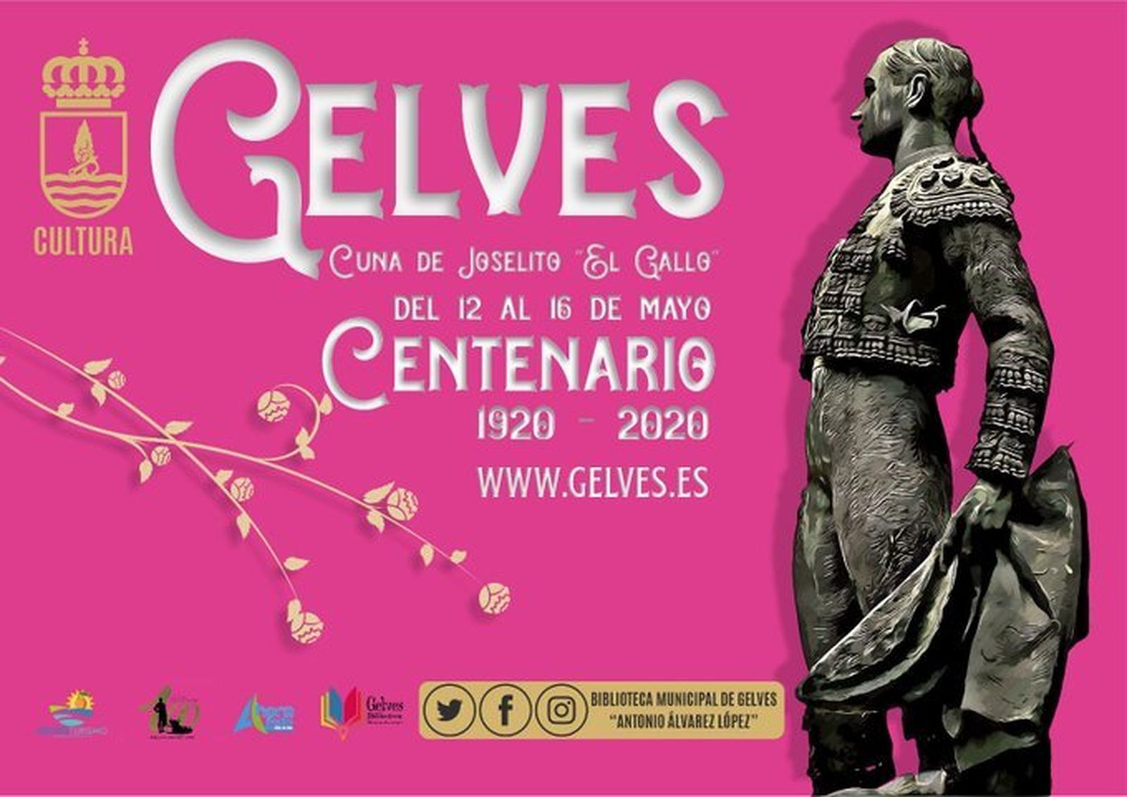 Cartel promocional de los actos en Gelves por el centenario de la muerte de Joselito 'El Gallo'.