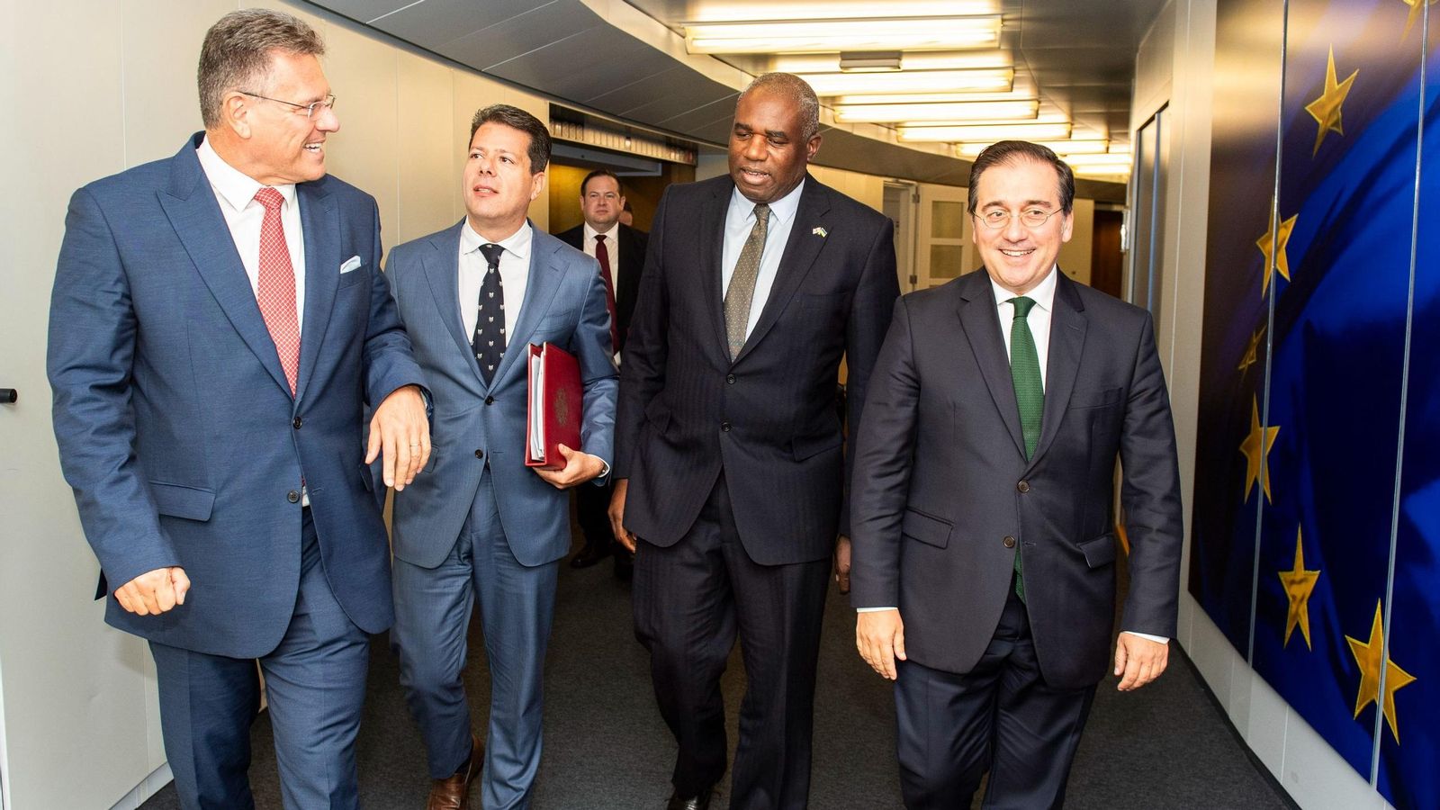 Sefcovic, Picardo, Lammy y Albares, en Bruselas.