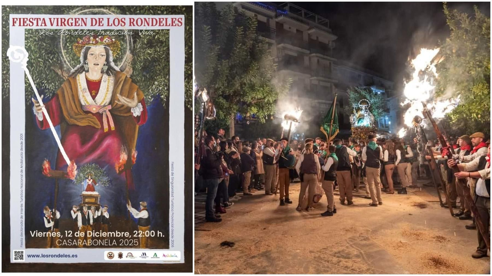Cartel de la Fiesta de la Virgen de los Rondeles y una edición pasada.