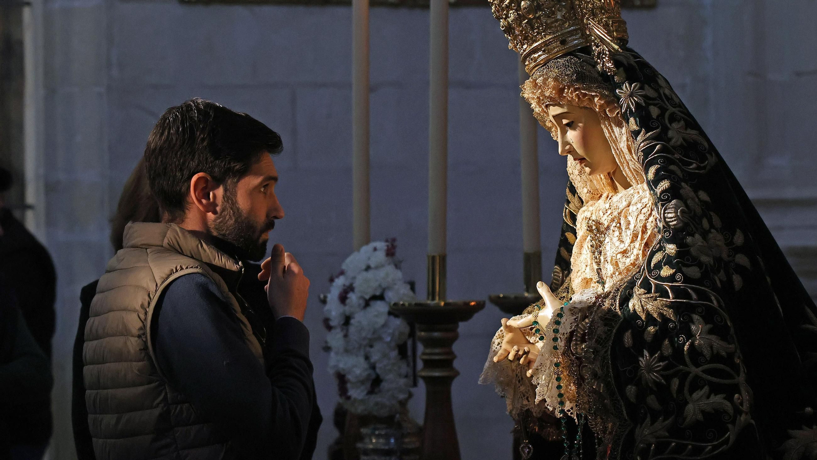 María Santísima de la Esperanza, durante un besamanos durante la pasada Cuaresma. María Santísima de la Esperanza, durante un besamanos durante la pasada Cuaresma.