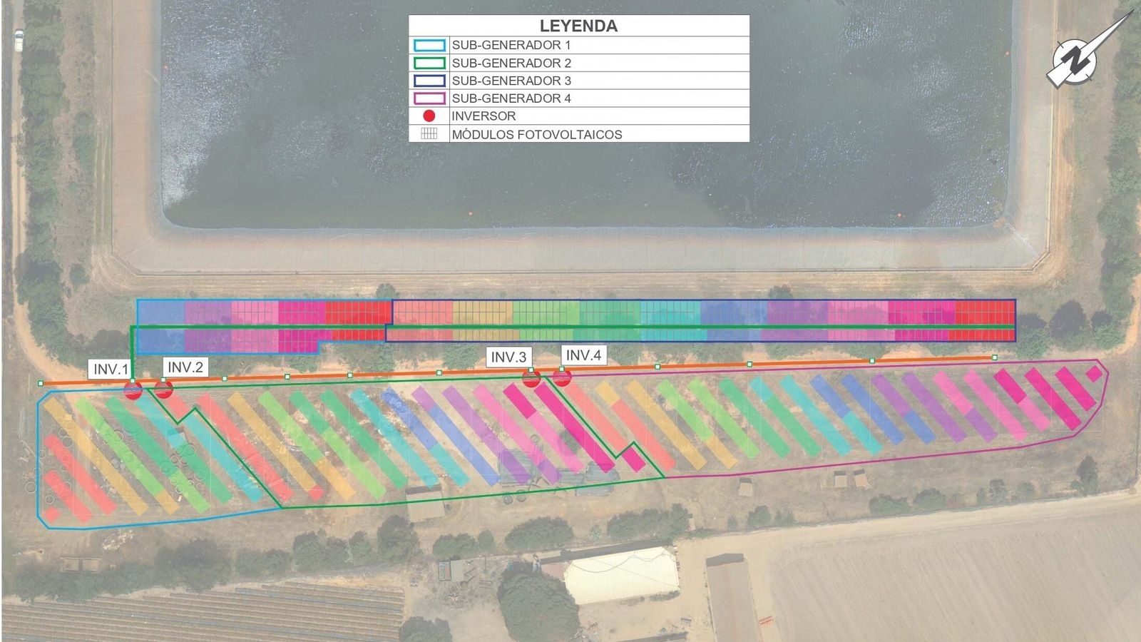 Plano de la planta fotovoltaica que se construye. Plano de la planta fotovoltaica que se construye.