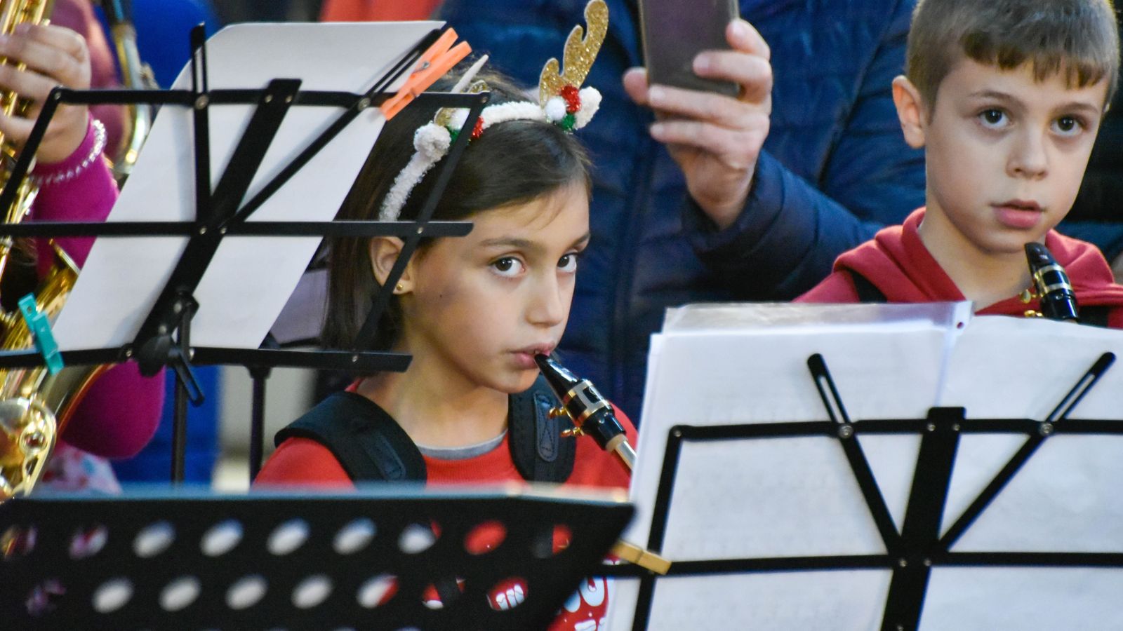 Concierto de Navidad de los alumnos de la Escuela sanchez Verdú en la Plaza Alta