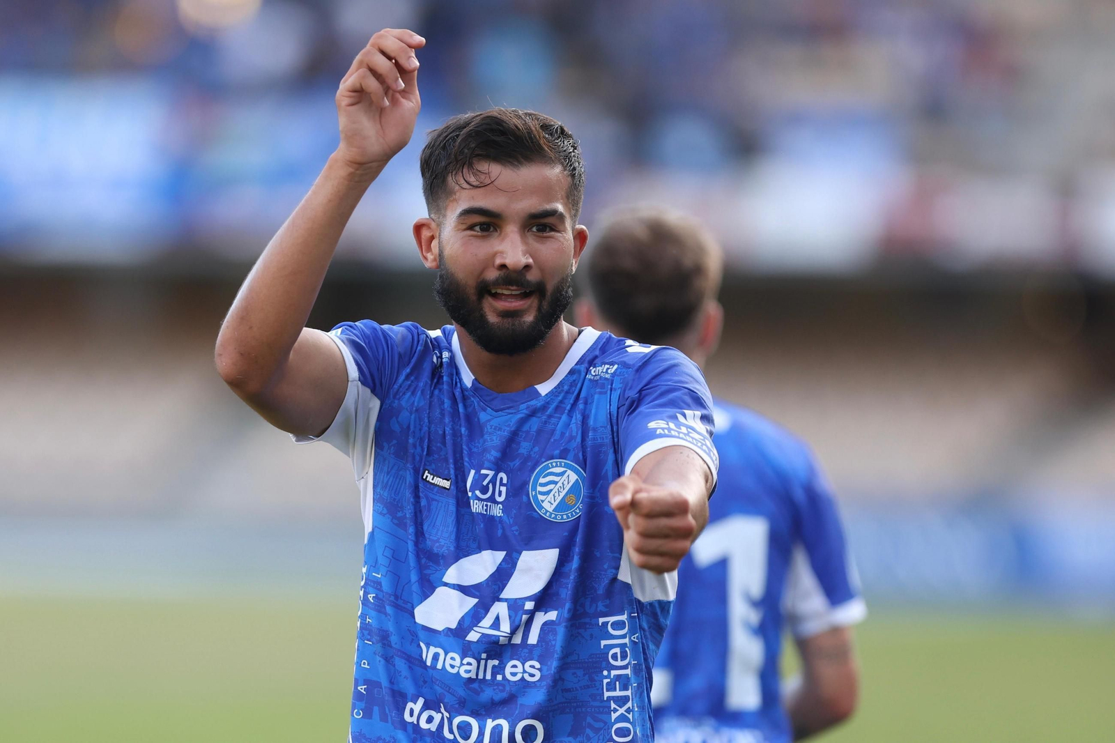 Ilias, radiante tras anotar el gol que suponía el 2-0 en el minuto 38.