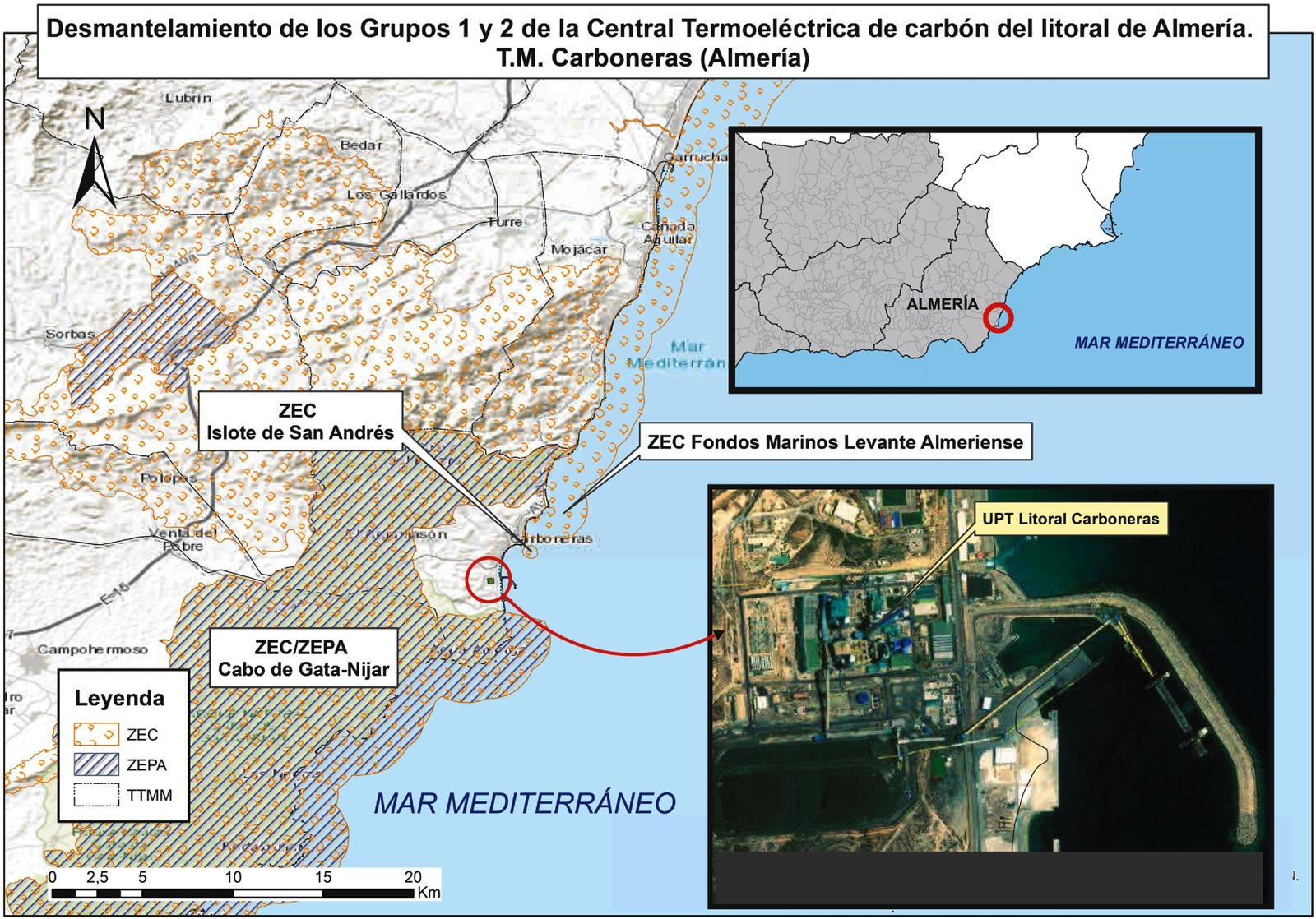 Proyecto de desmantelamiento delos grupos 1 y 2 de la Central Litoral en Carboneras