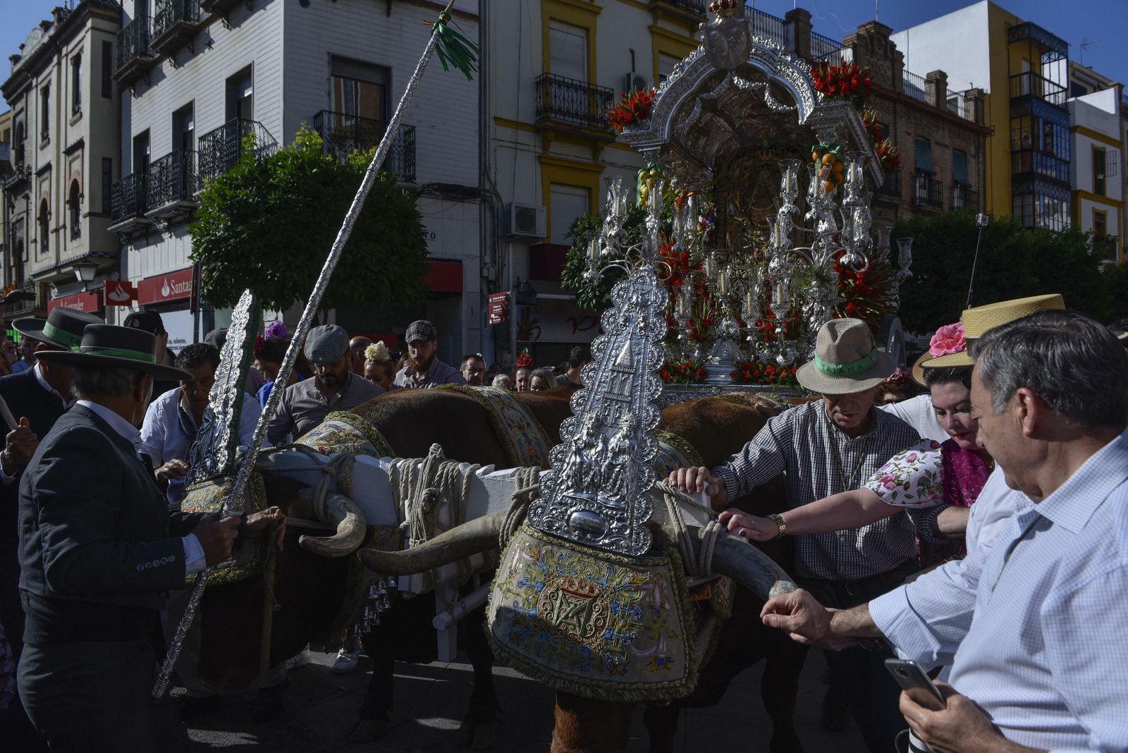 La salida de la Hermandad del Rocío de Triana, en imágenes