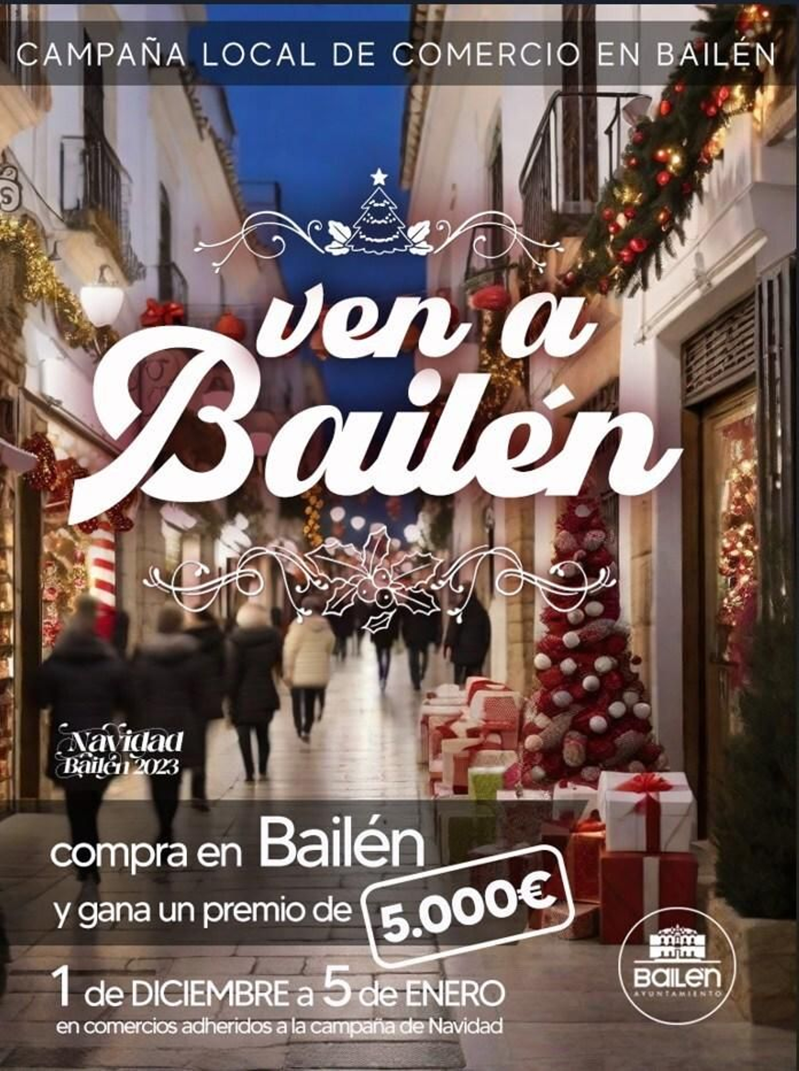 Campaña para animar las compras en el comercio local bailenense.