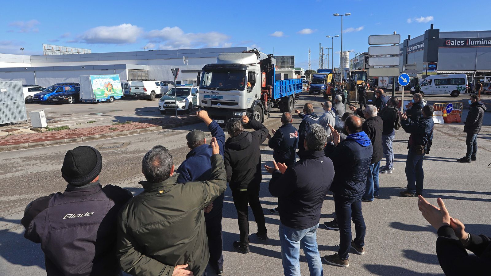 Fotos de los piquetes en el polígono de Palmones