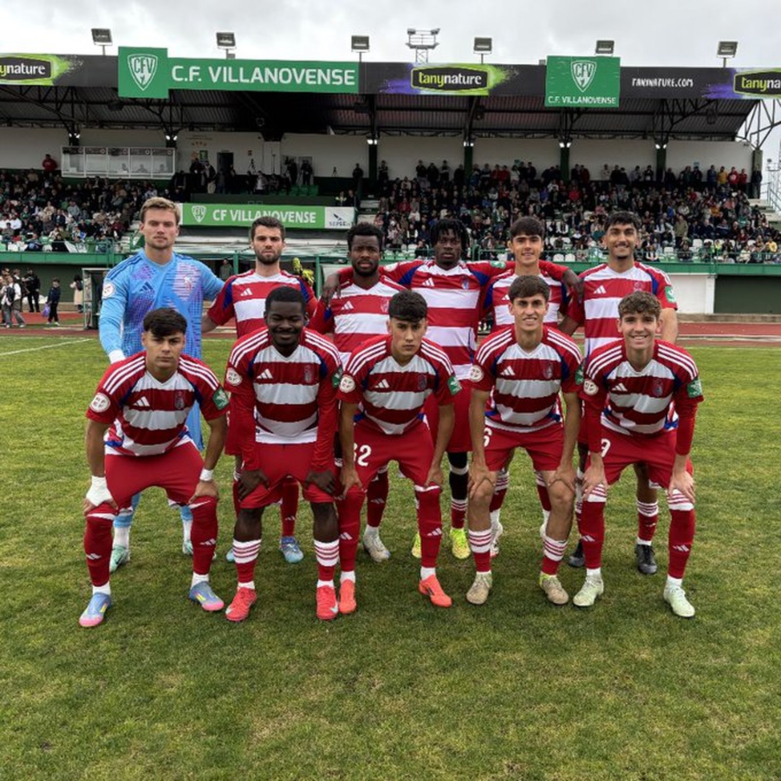 Once del Recreativo en el partido ante el Villanovense