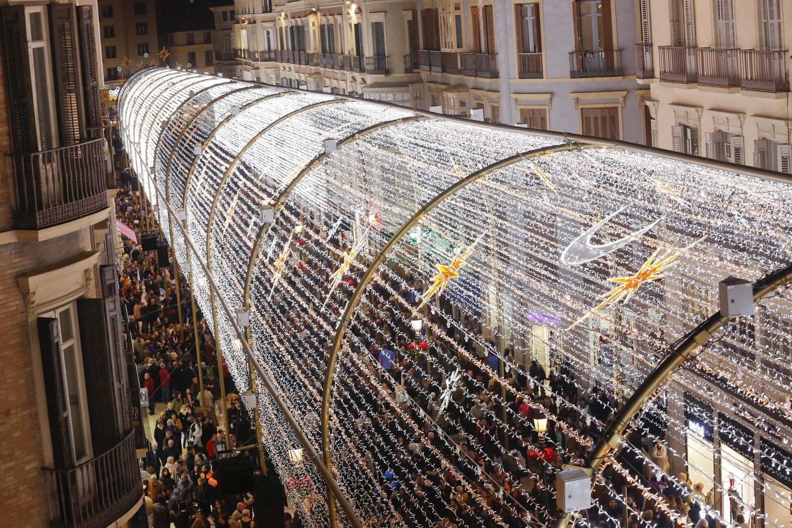 Encendido del alumbrado de Navidad en Málaga