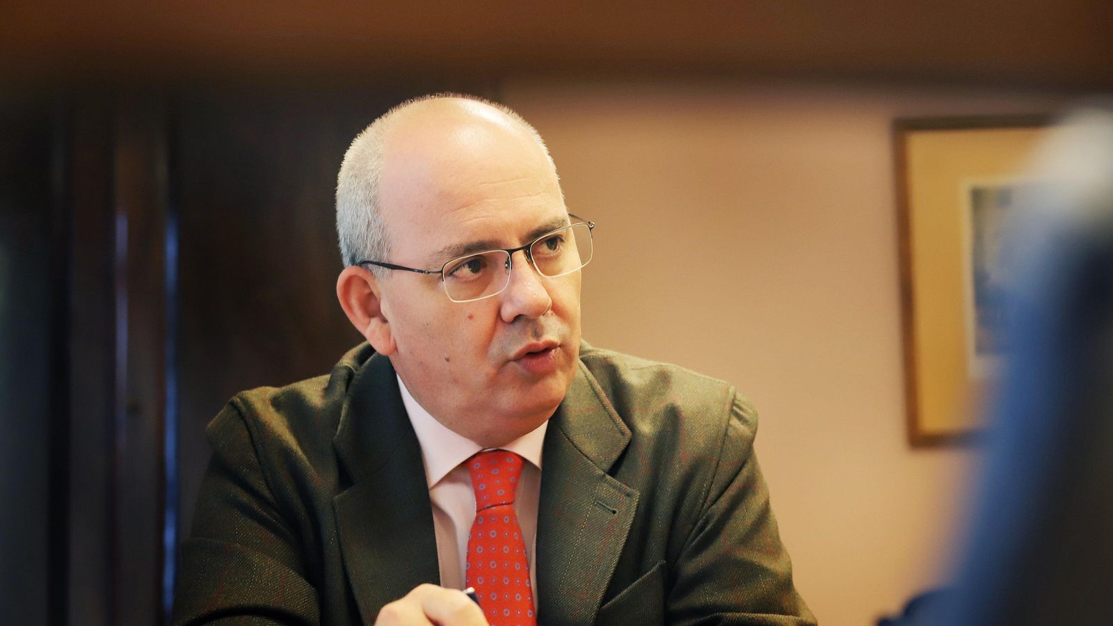 Javier Sánchez Rojas, durante la entrevista en la sede de la Cámara de Comercio de Jerez.