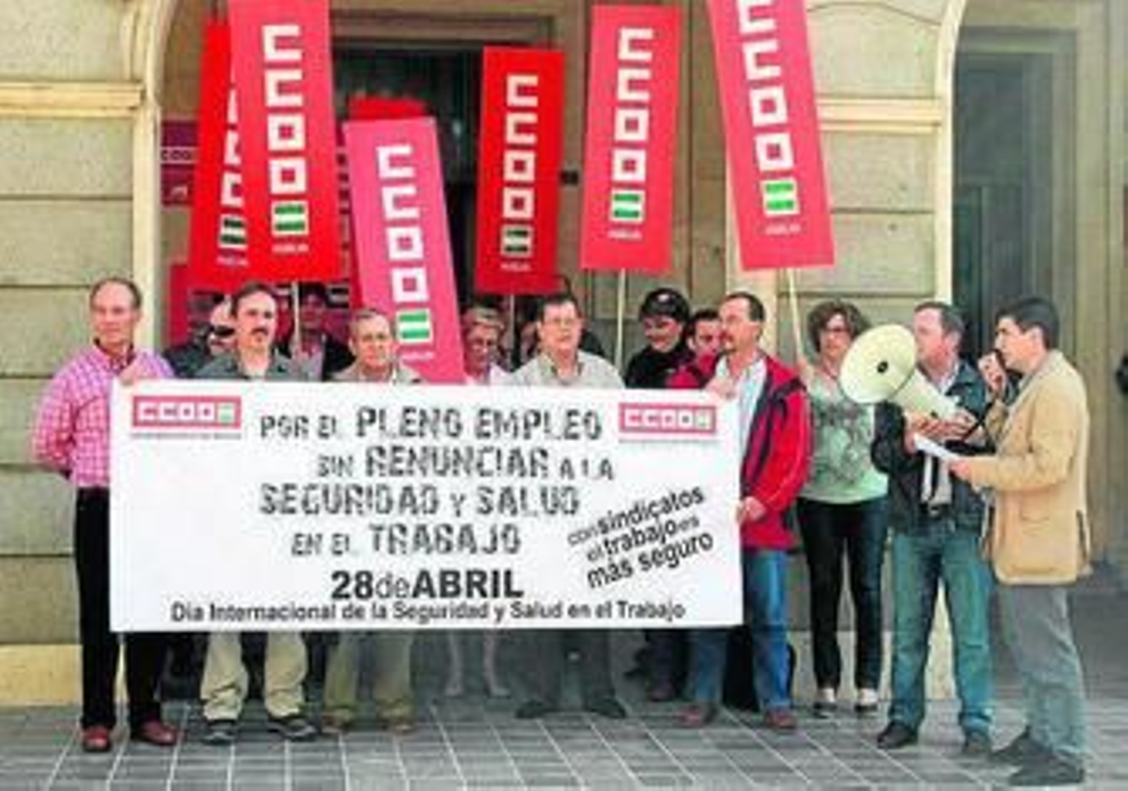 Anterior movilización de CCOO-Huelva en la Gran Vía.