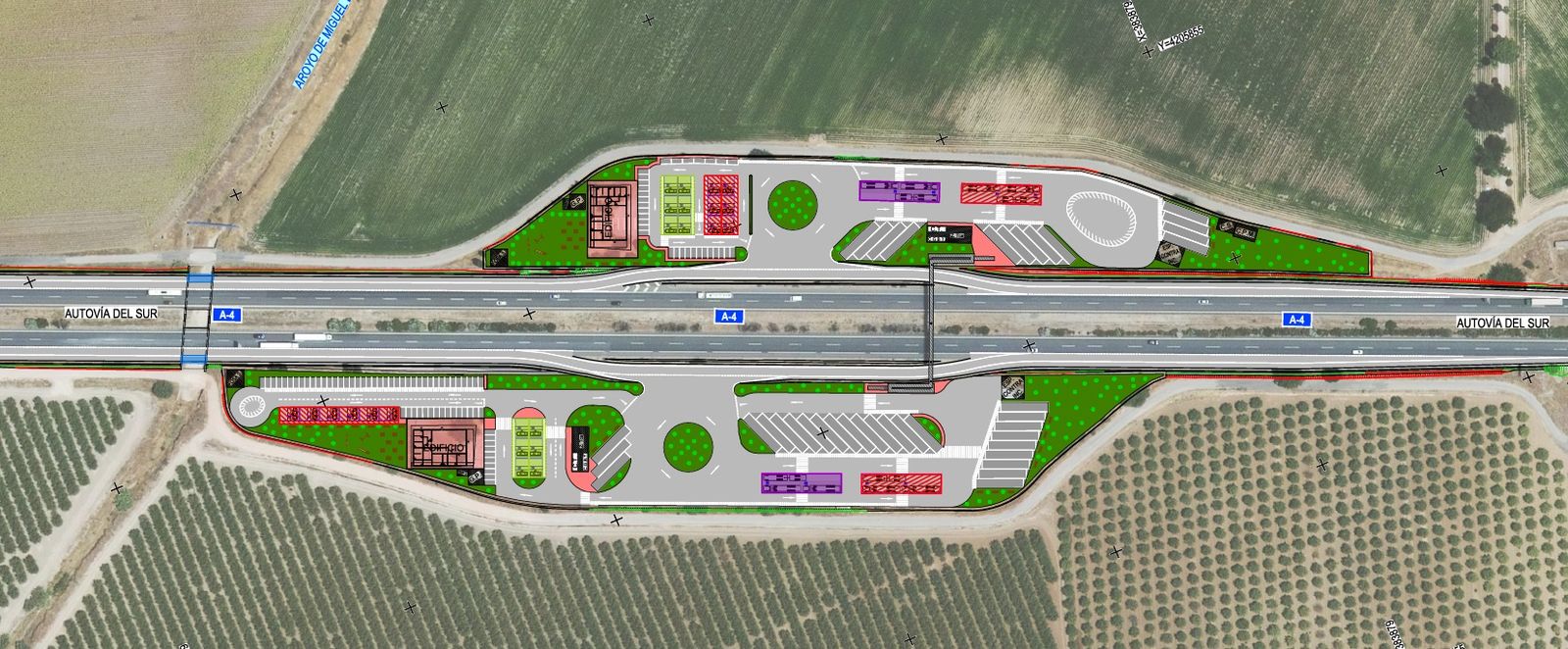 Ubicación del área de servicio de Montoro.