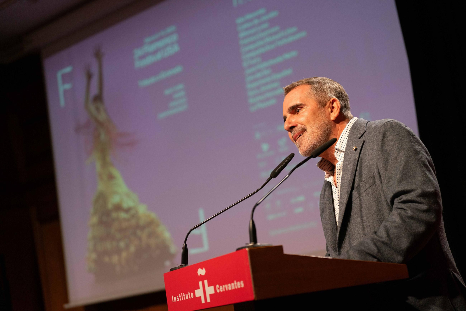 El director del FFNY Miguel Marín durante la presentación del festival en el Instituto Cervantes de Madrid