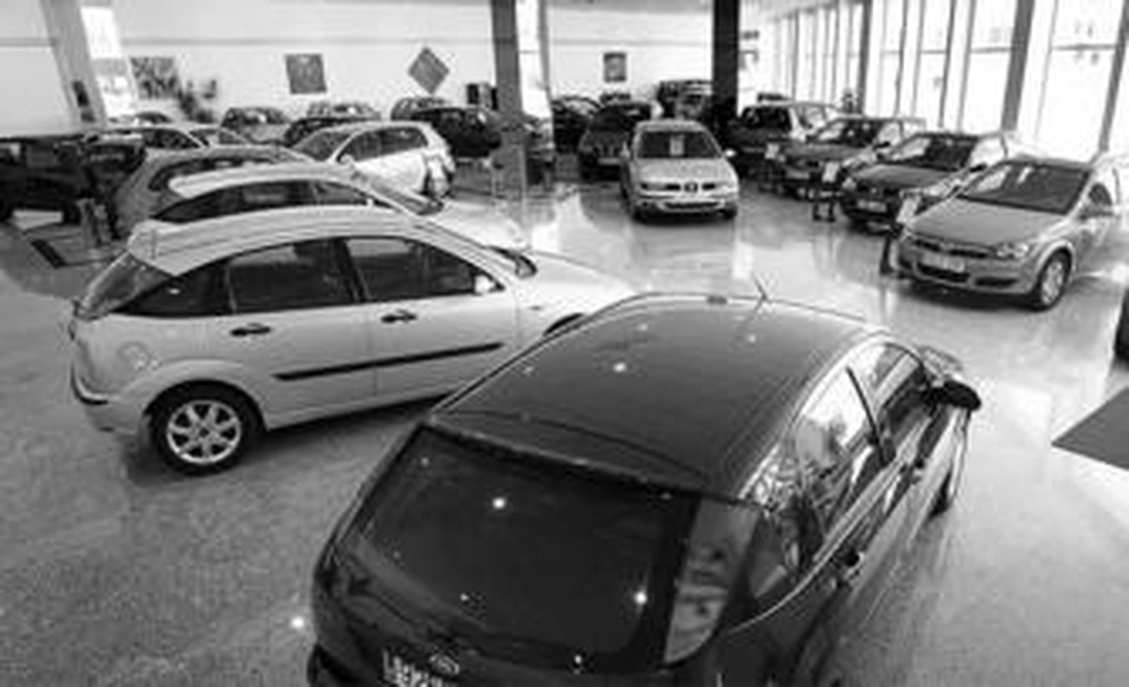 Turismos expuestos en un concesionario de coches de la capital gaditana.