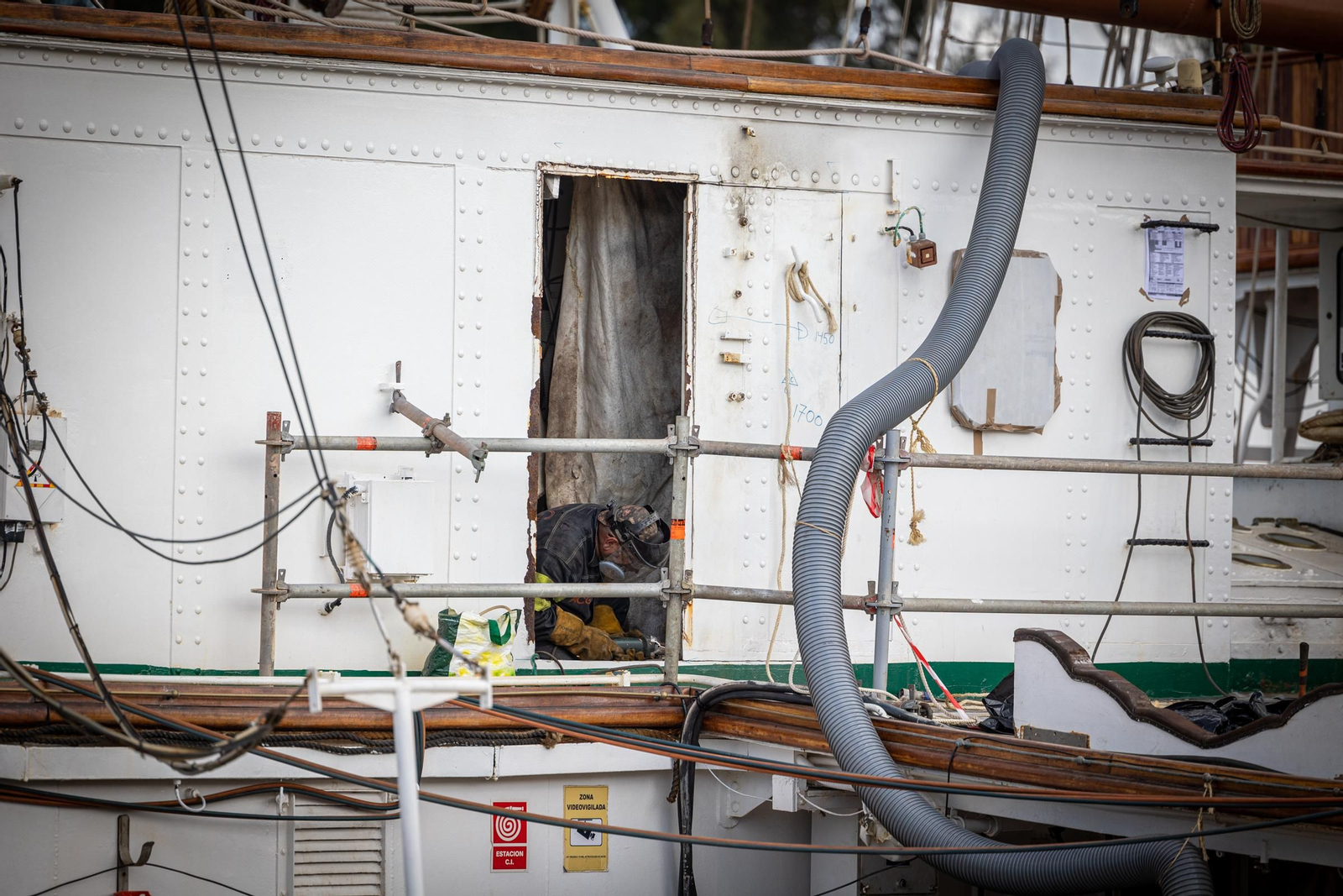 Un recorrido completo por las obras del buque escuela 'Juan Sebastián de Elcano'