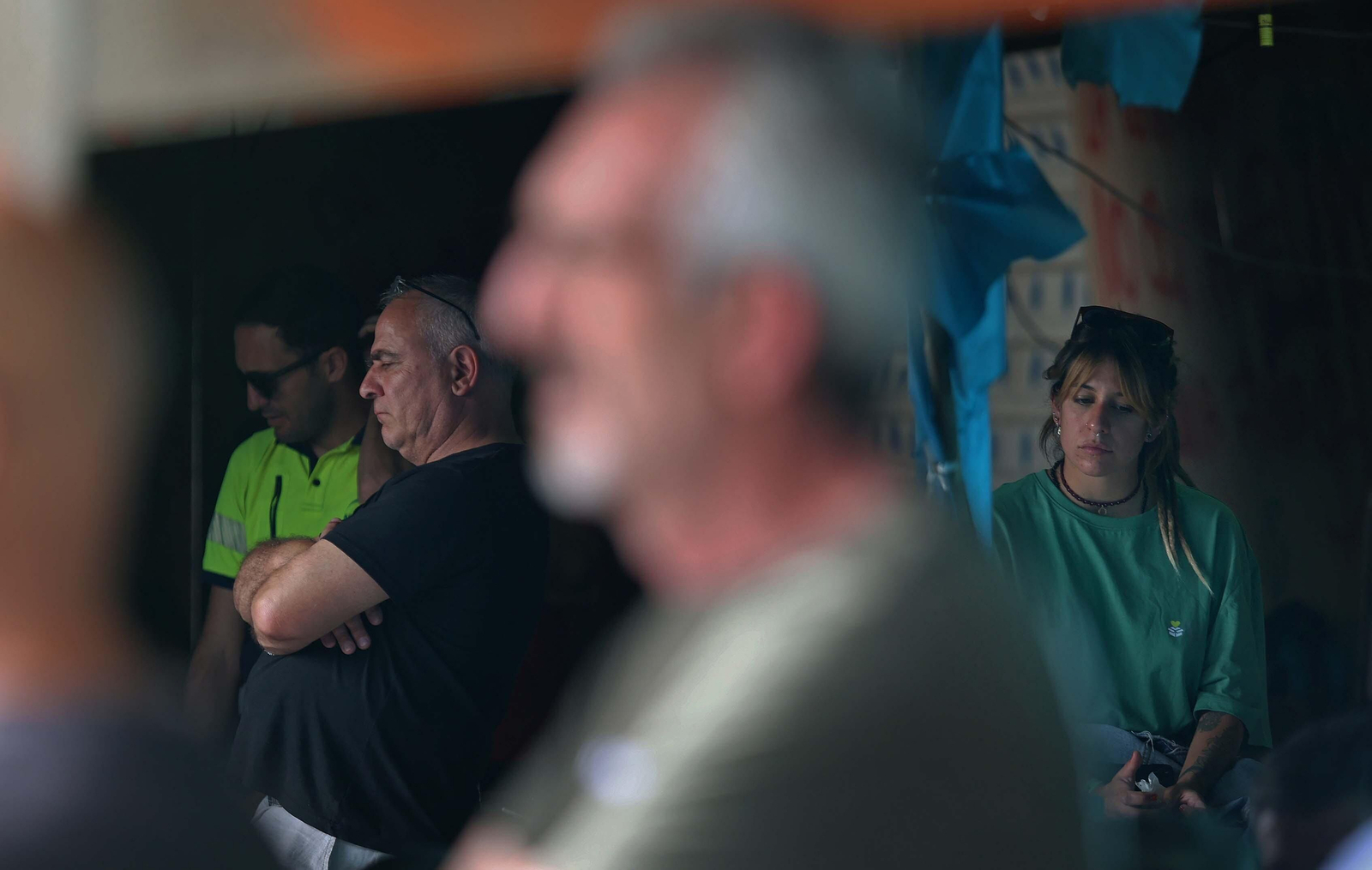 Imágenes de la asamblea de los huelguistas de Acerinox