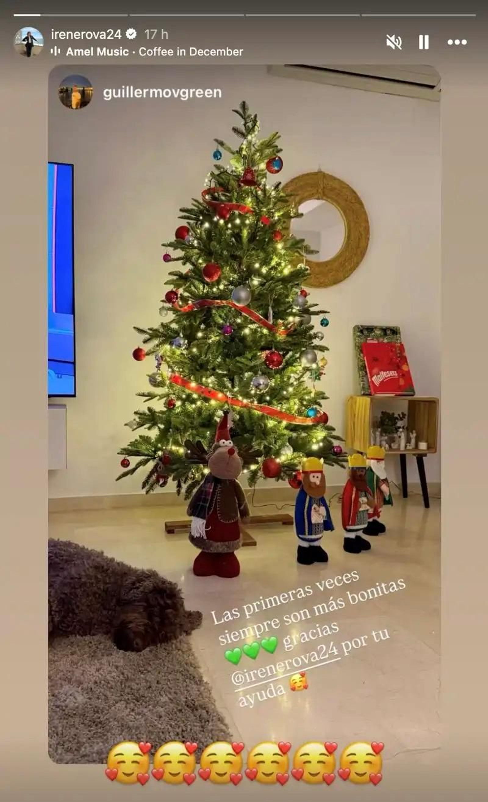 El árbol de Navidad de Guillermo y la decoración navideña de su salón.