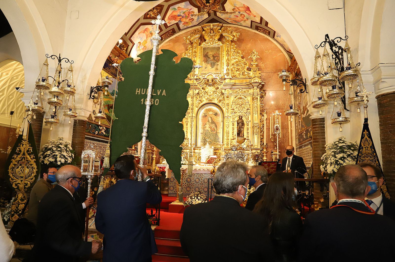 La Hermandad del Rocío de Huelva en el santuario de la Cinta.