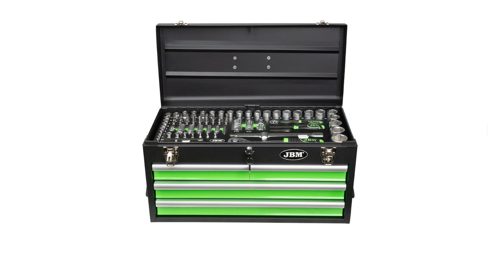 Caja metálica JBM con herramientas 143 piezas