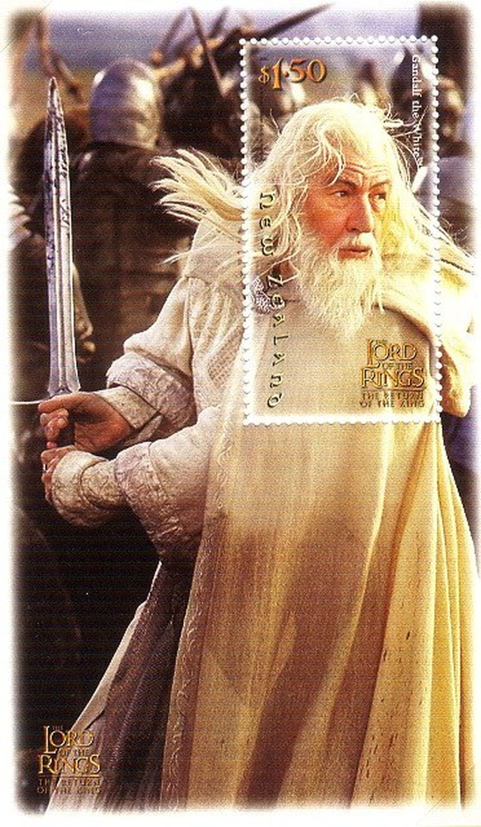 Sello expuesto en la oficina principal de Correos de Sevilla en la muestra de 'El Señor de los Anillos'.