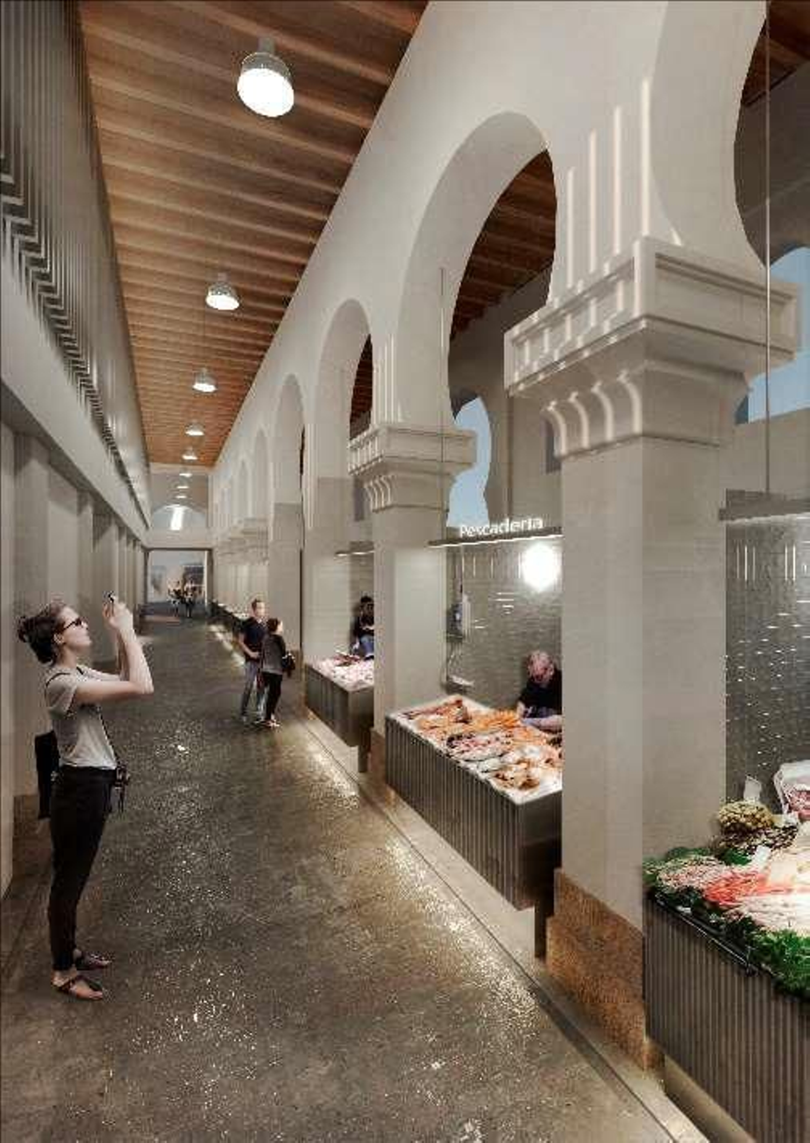 El interior del Mercado,  según el proyecto.