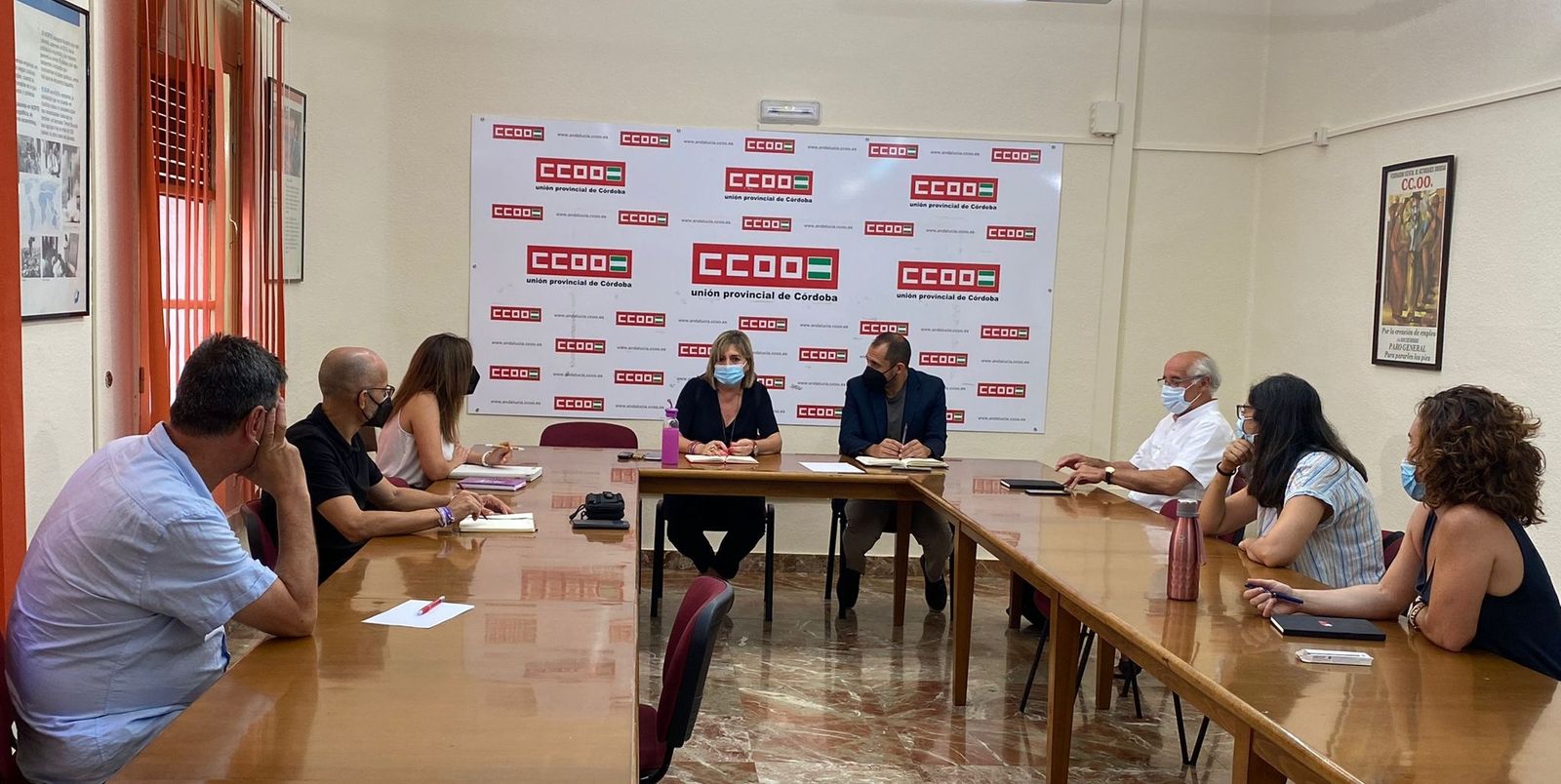 Un momento del encuentro entre CCOO e IU Córdoba.