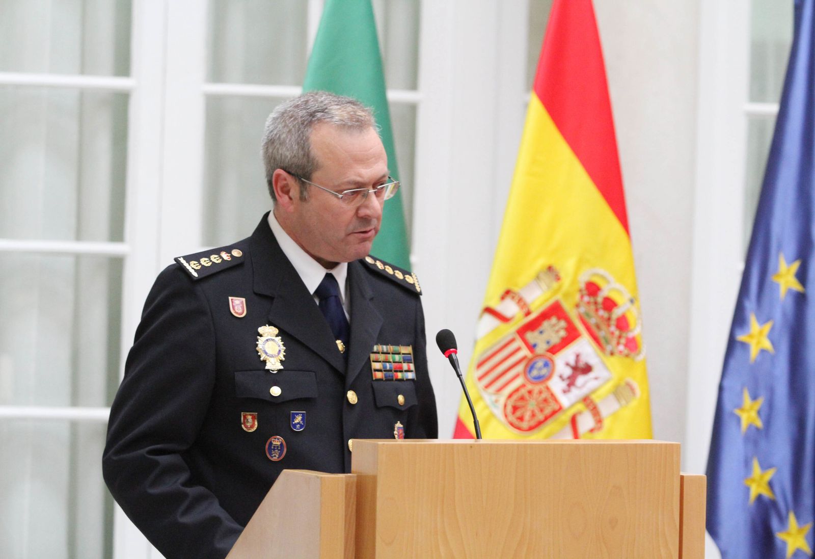 Andrés Garrido, durante un acto en la Delegación del Gobierno, en su etapa como comisario provincial.