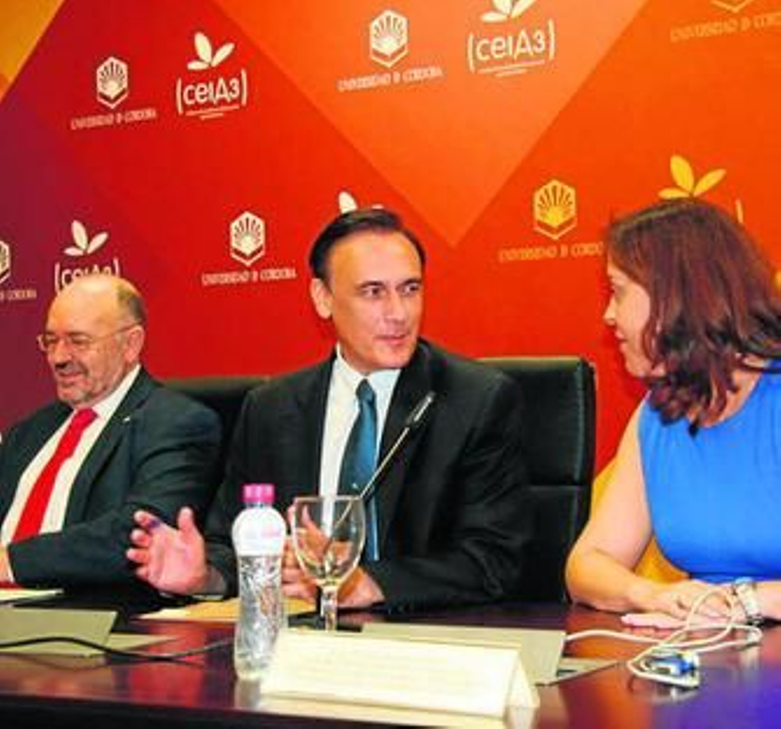 Rafael Jiménez, José Carlos Gómez y Blanca Landa, ayer en la UCO.