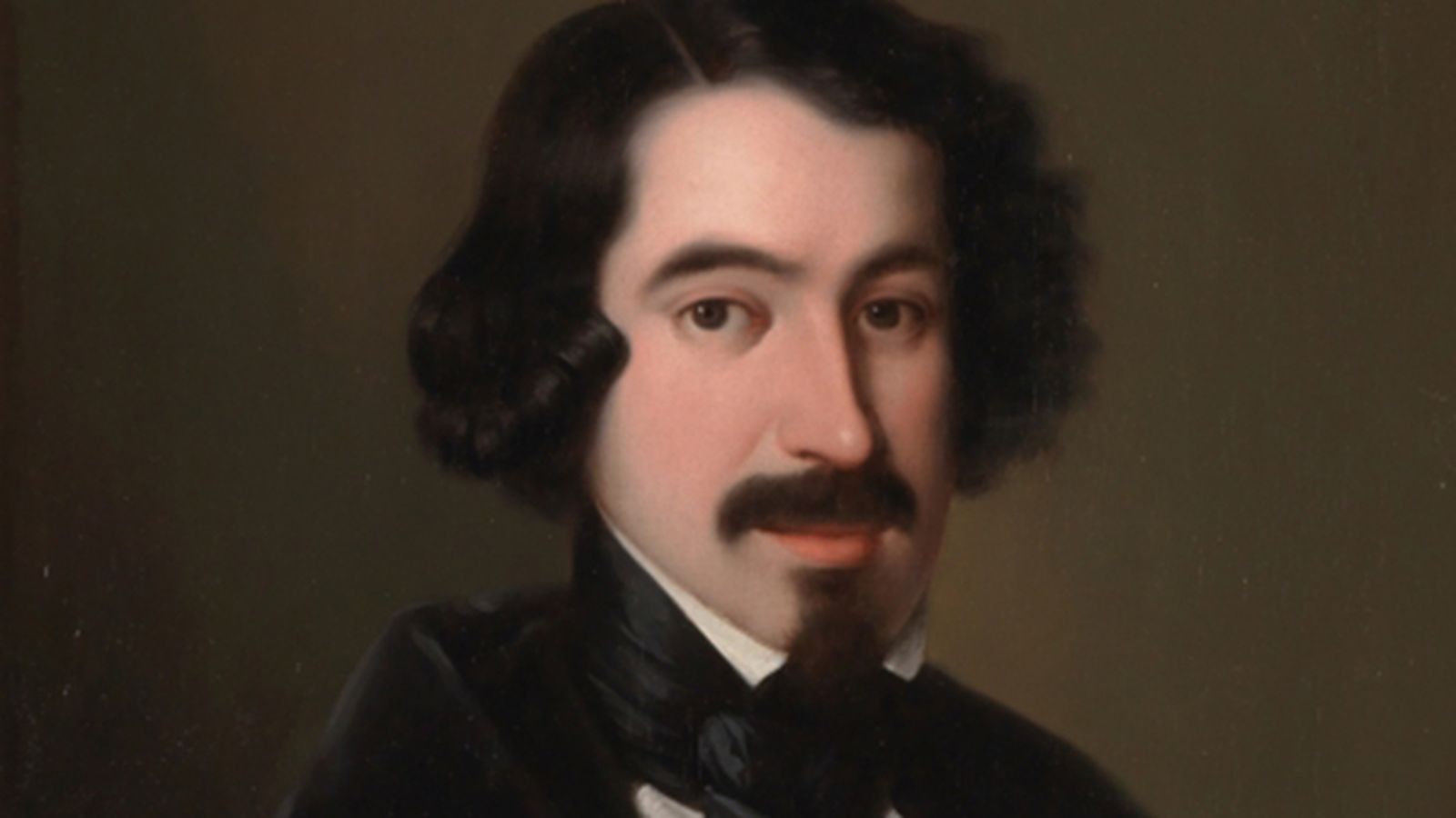 Detalle de un retrato de José Espronceda